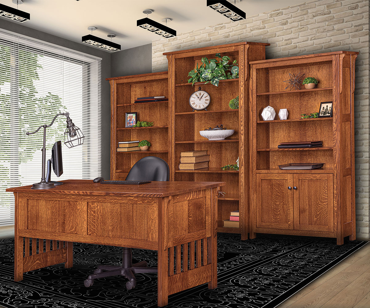 Boston 2 Door Credenza with Bookcase Topper - Image 2