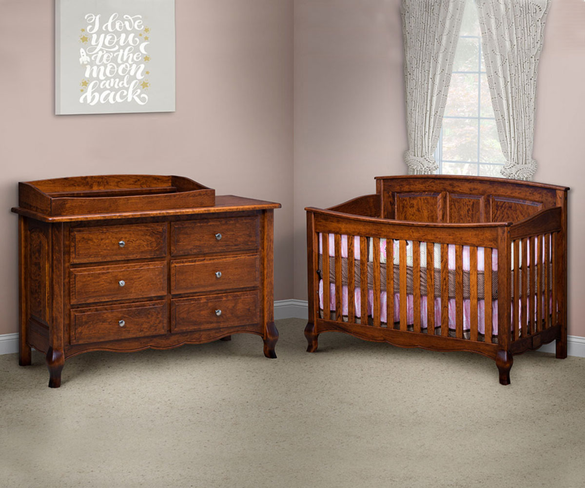 French Country 6 Drawer Dresser With Hutch Top - Image 2