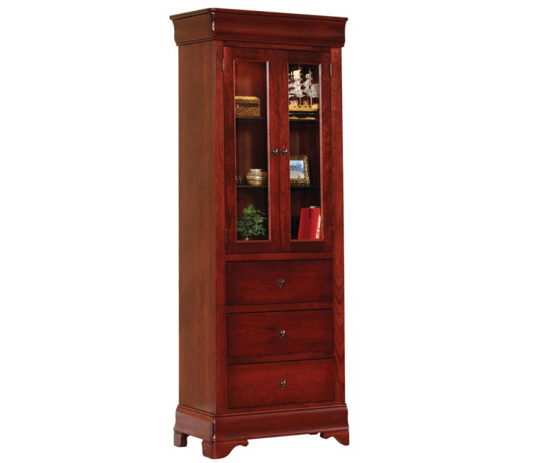 Louis Phillipe 30" Bookcase - With Drawers