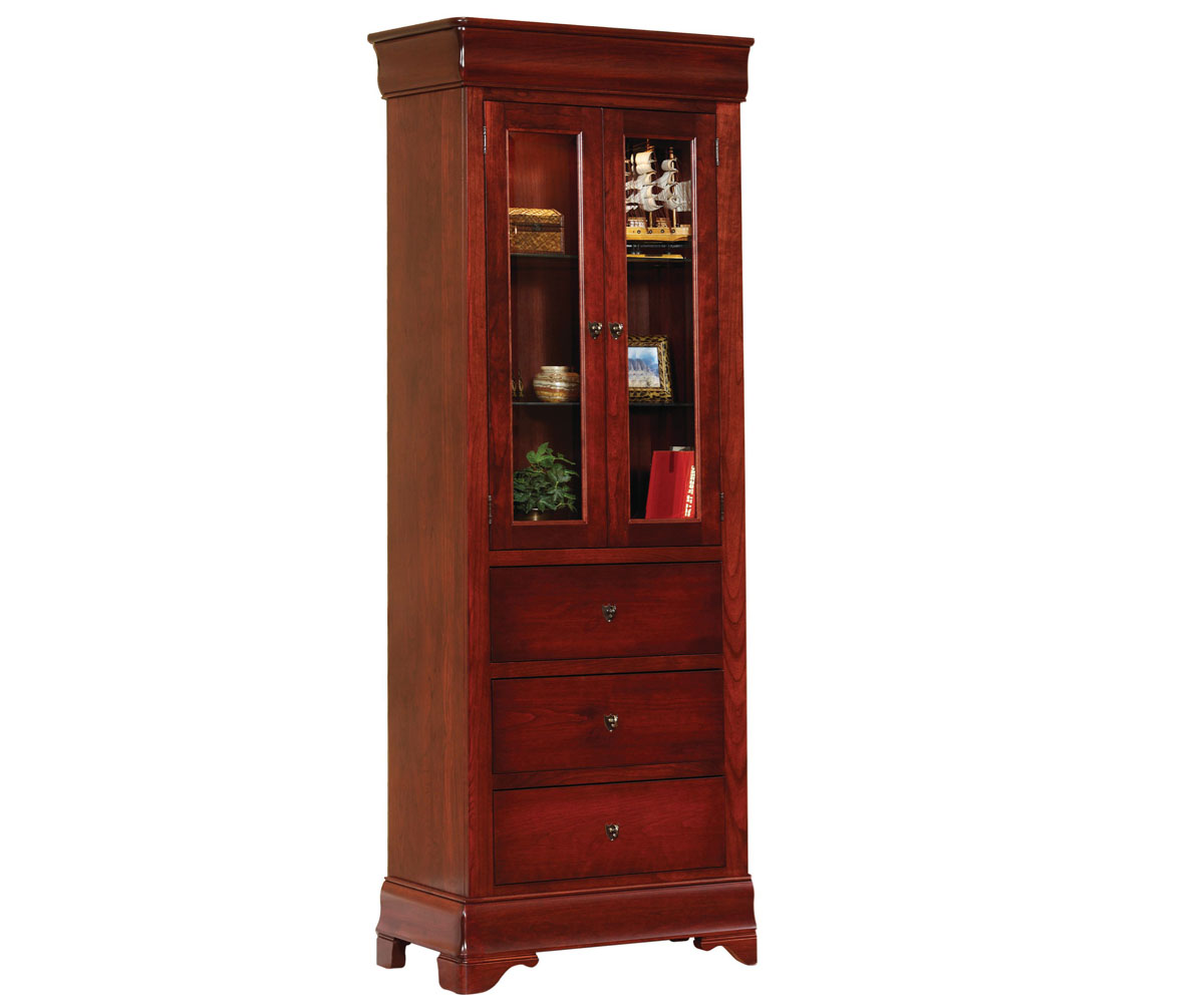 Louis Phillipe 30" Bookcase - With Drawers