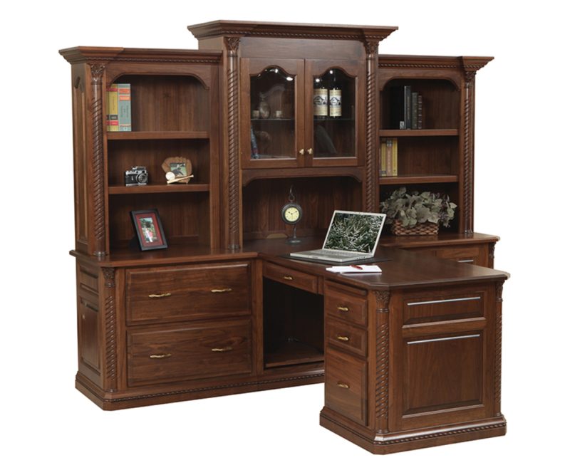Lexington Partner Desk and 3 Piece Hutch