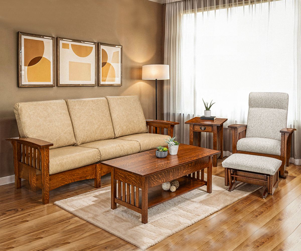 Classic Mission Swivel Glider Recliner - Image 6