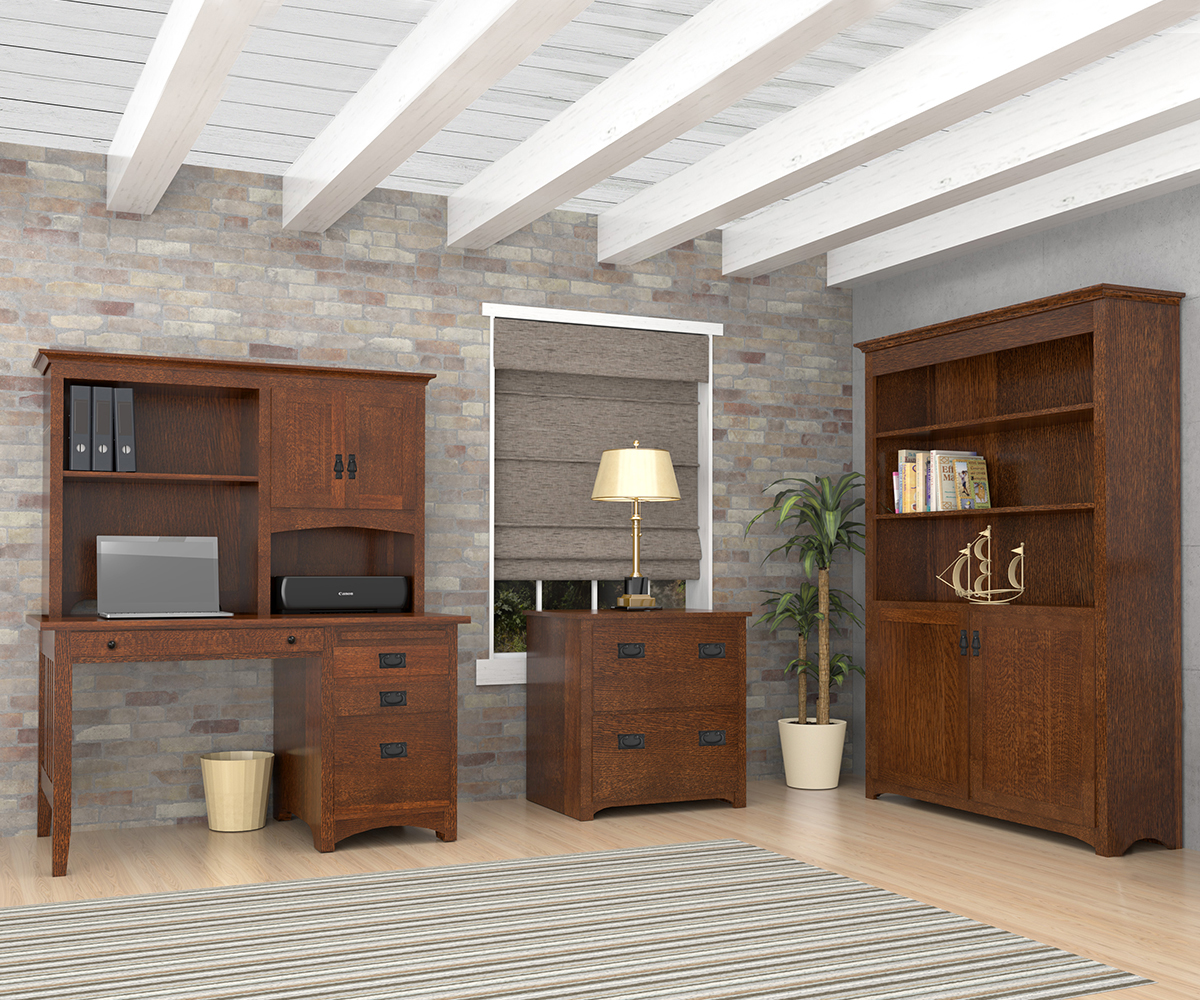 Mission Regular Desk and Hutch - Image 5