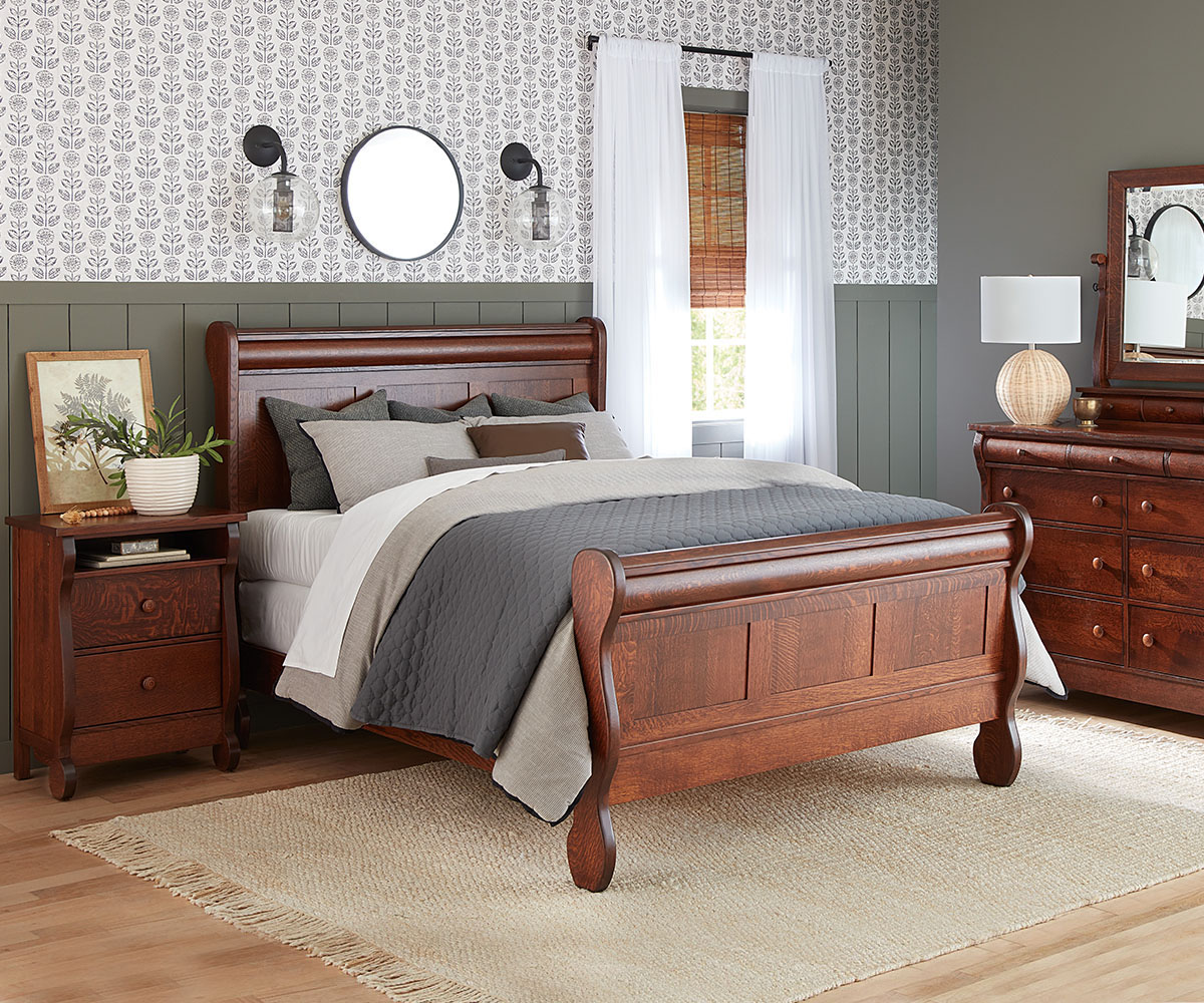 Old Classic Sleigh Wardrobe Armoire - Image 3
