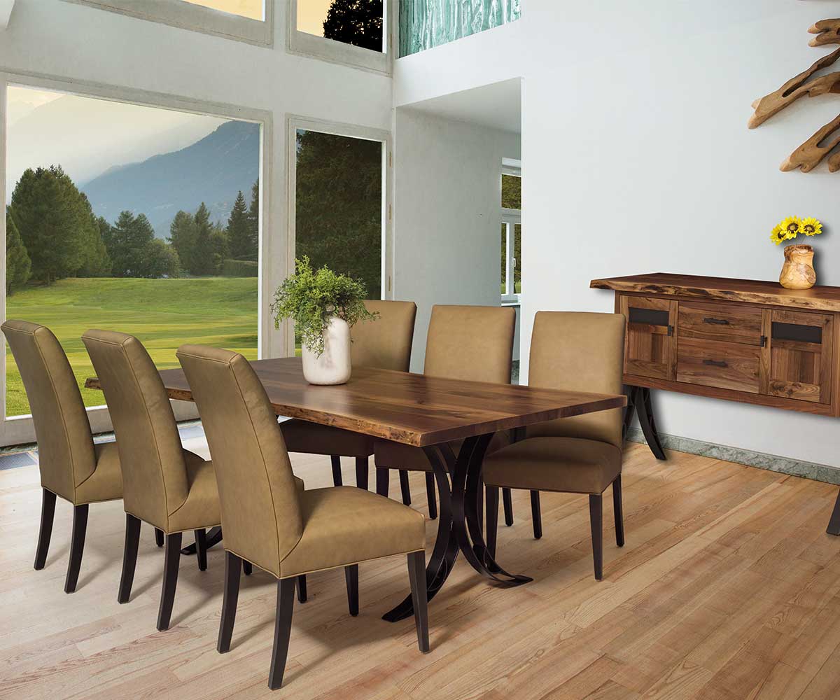 Live Edge Dining Table with Hairpin Base - Image 2