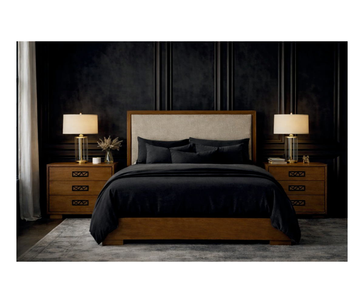Metropolitan Queen Bed with Fabric Footboard - Image 2