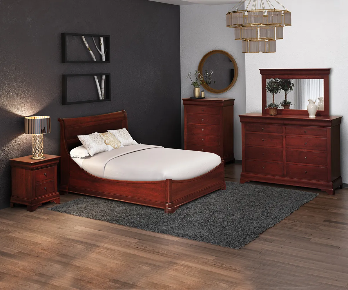 Louis Phillipe Panel Bed With Drawer Units Raised 2" - Image 4