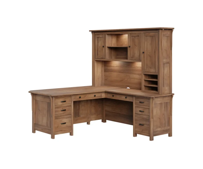 Boston Corner and Return Desk with Hutch - 72"W